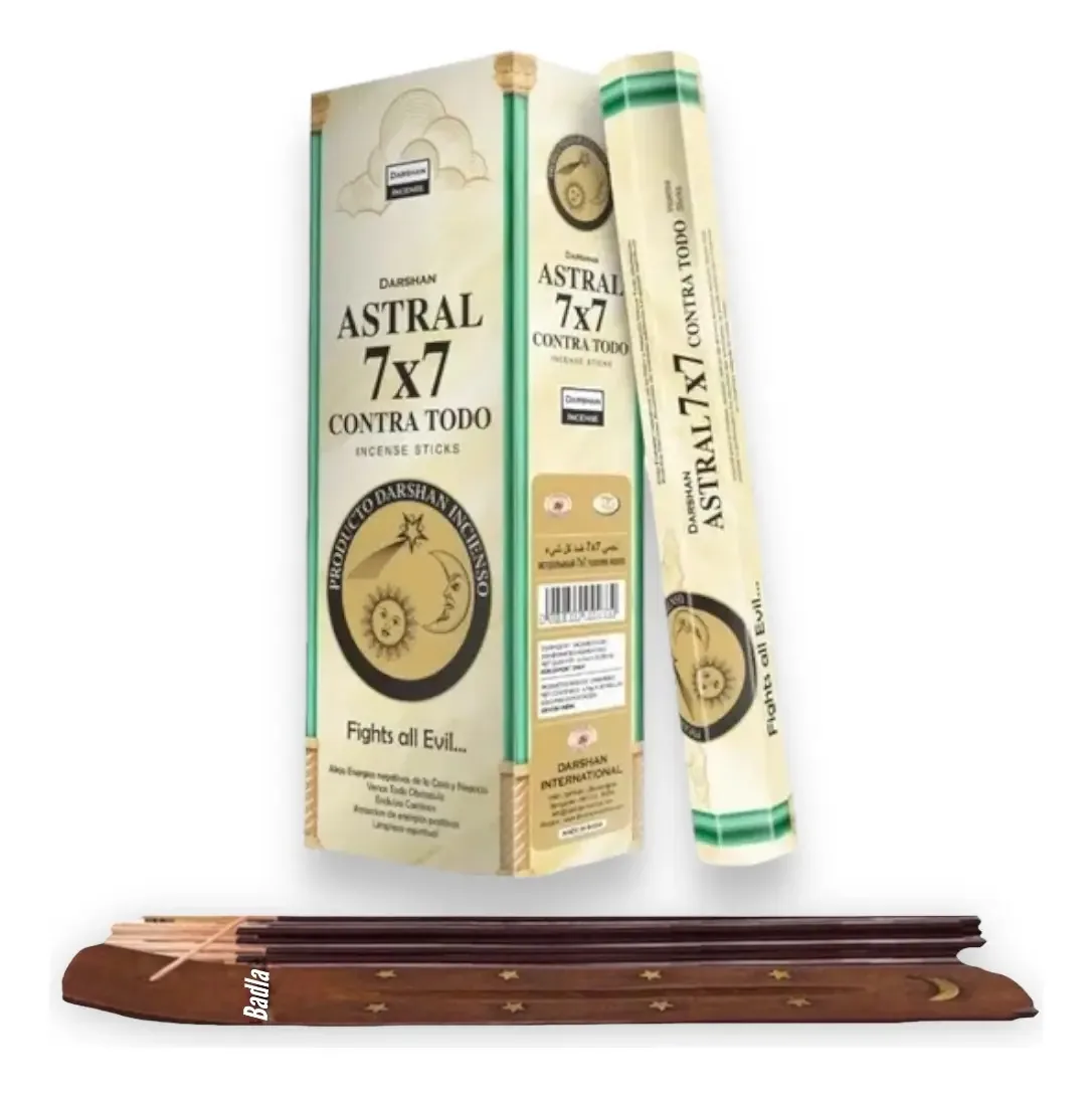 Incenso Darshan Mayoreo 120 palitos com porta-incenso More Aroma Astral Fragrance 7x7