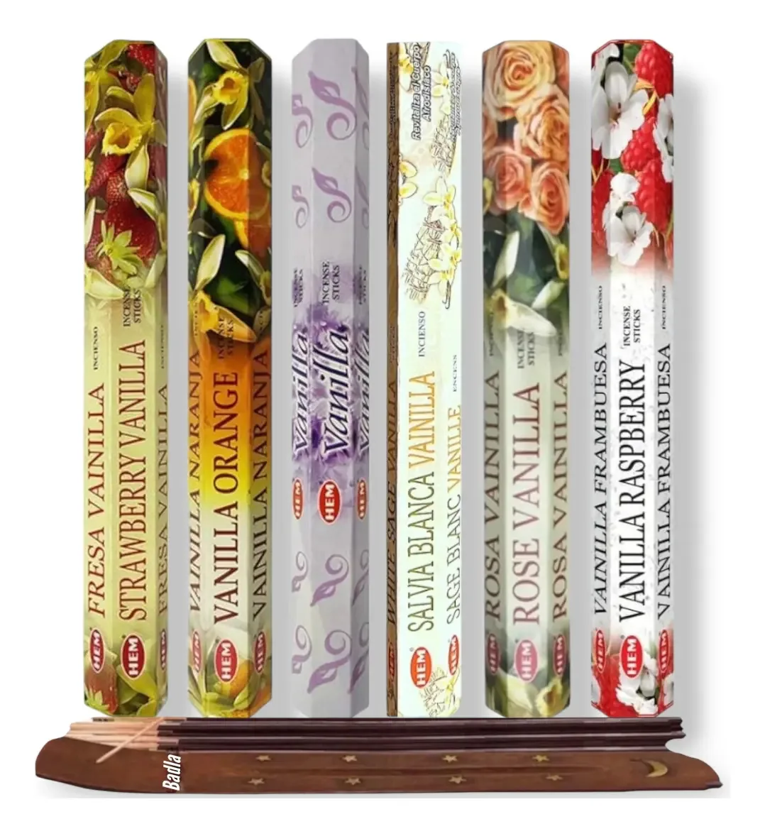 Hem Mayoreo Collections Incense 120 palitos com porta-incenso Vanilla Collection Fragrance