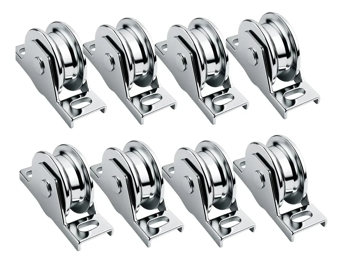 Kit de 8 rodas U 100x20mm para incorporar o rolamento Azteca Drive, movimento de fluido de alta precisão para portões deslizantes de alto tráfego, estrutura reforçada, durabilidade extrema