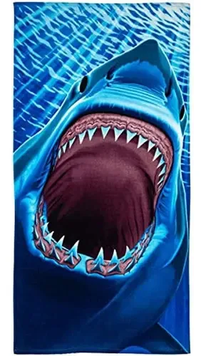 Toalha de praia Great White Shark Teeth/Shower