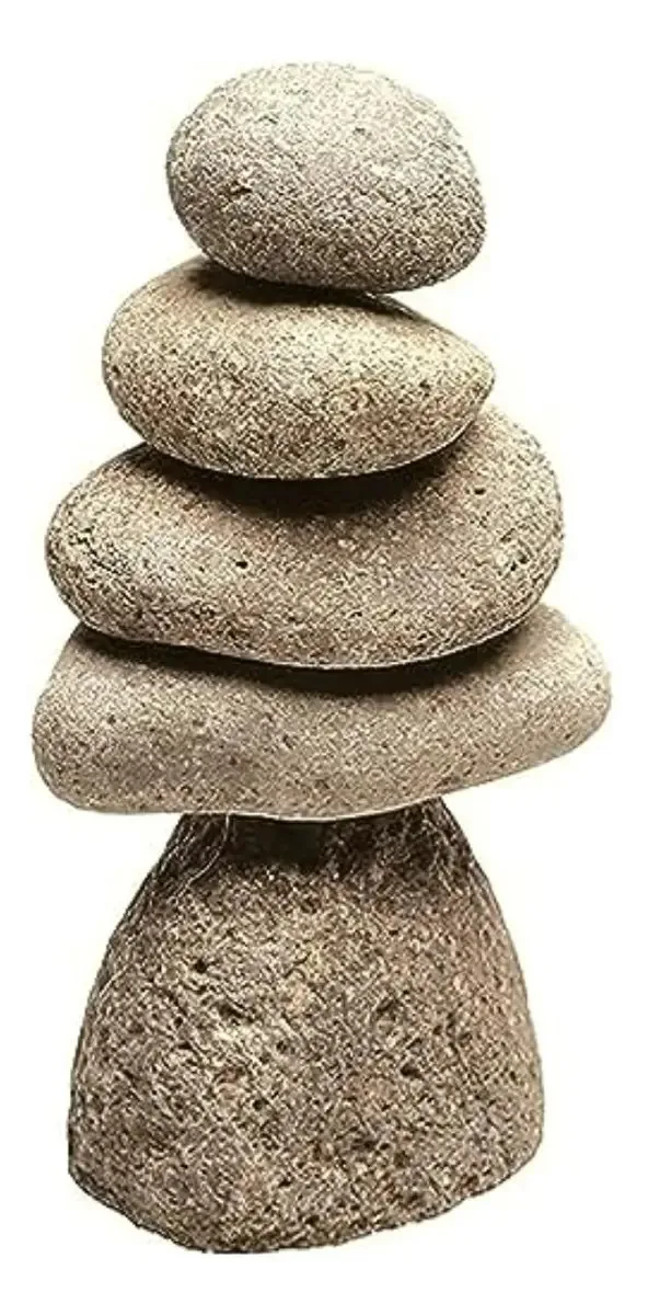 Cairn de pedra natural fluvial médio de 5 pedras de grafite antigo