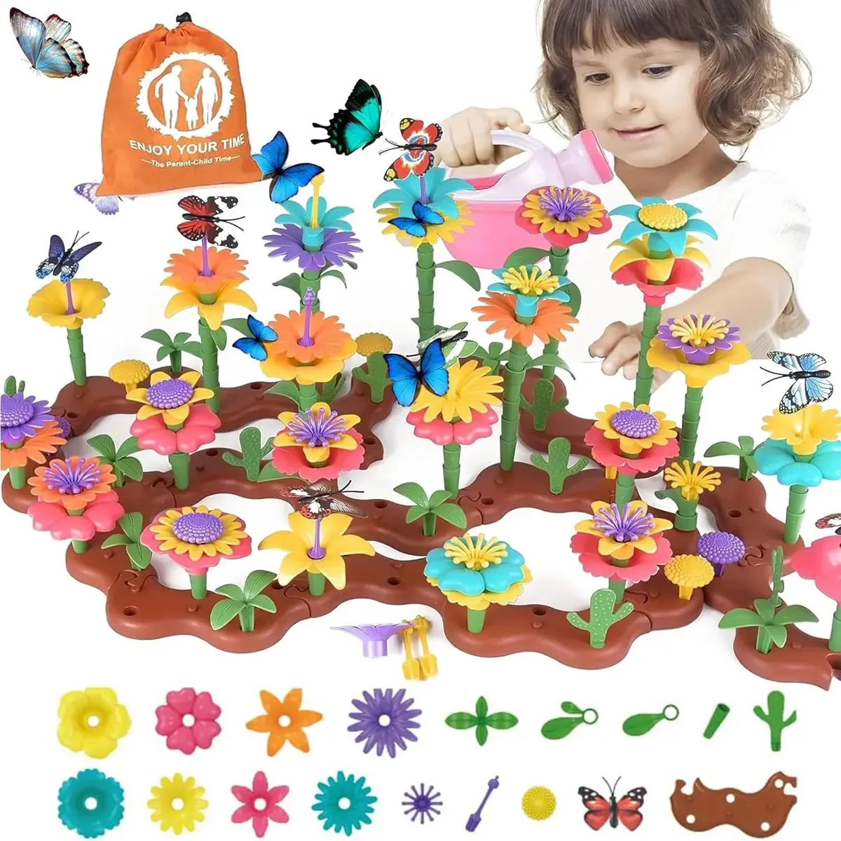 272 peças de brinquedos de construção de jardim para meninas