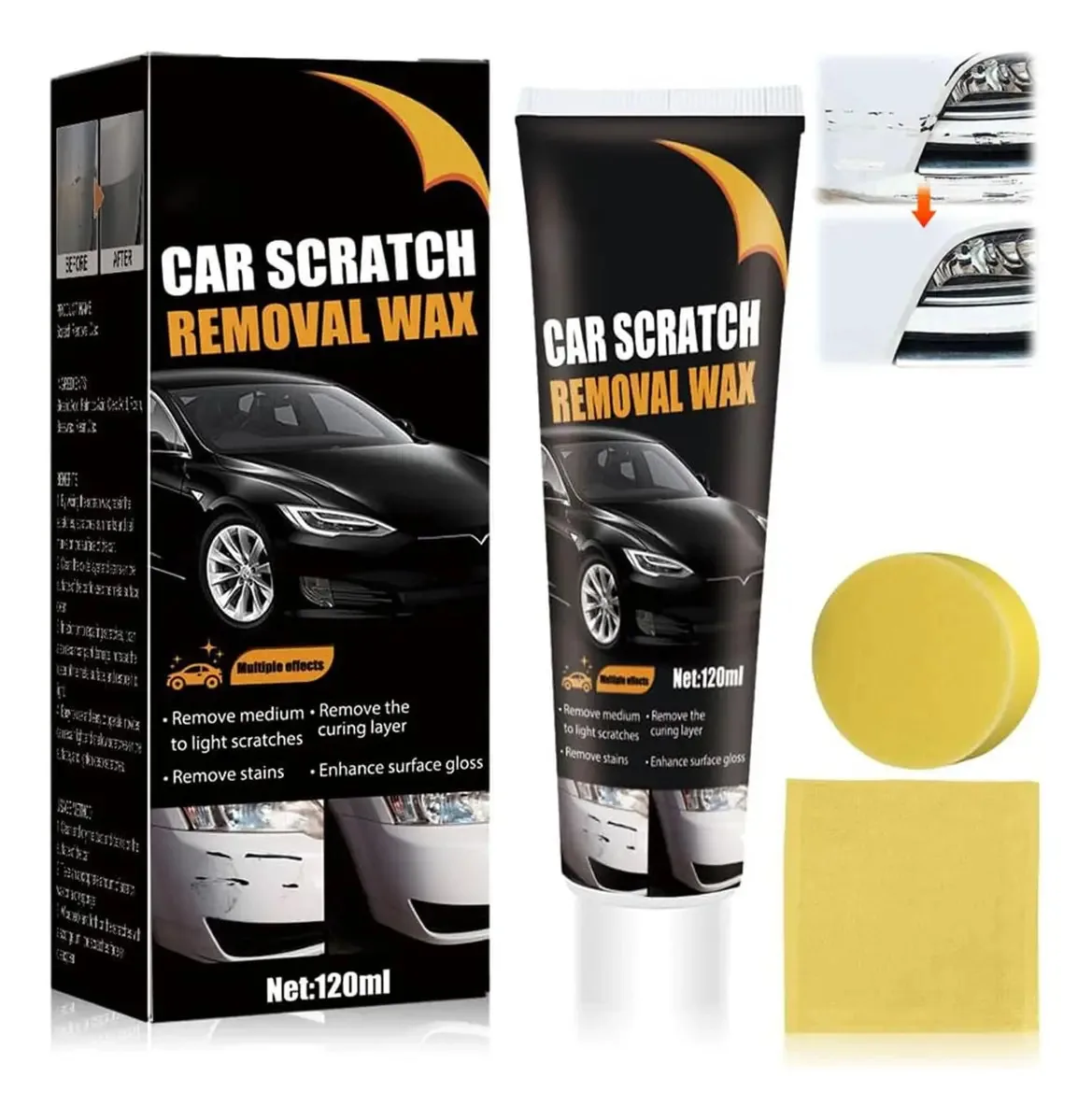 Pasta de reparo de arranhões de carro, um removedor