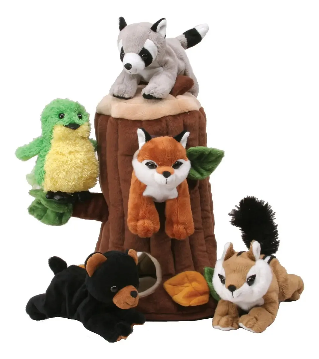 Casa na árvore de pelúcia com animais - cinco (5) animais. Cor: Preto