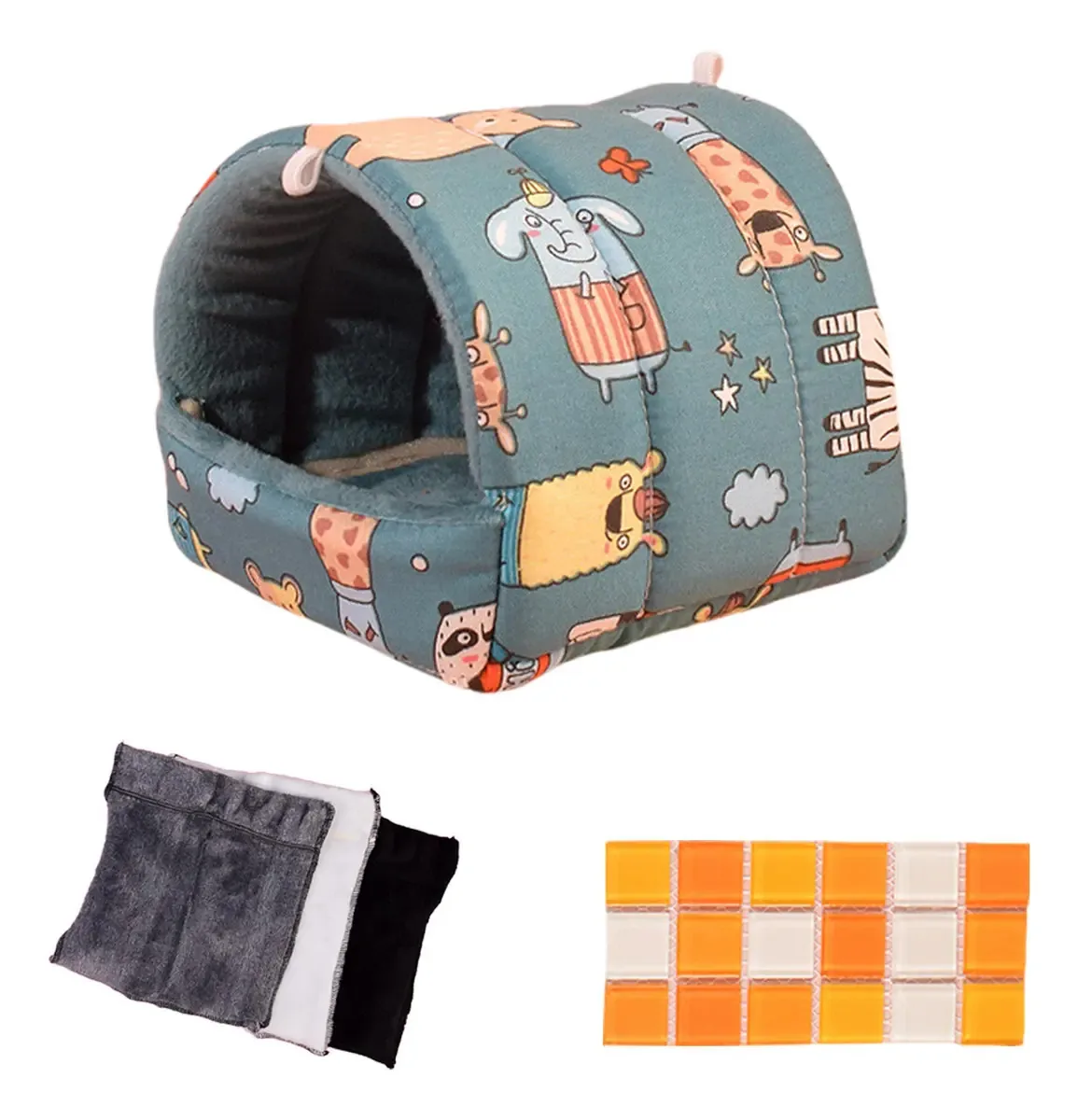 Ouriços, coelhos, hamsters, casas e tapetes de algodão, geladeiras