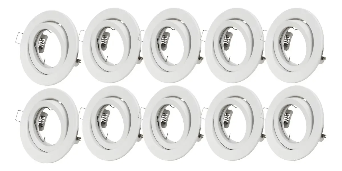 Pacote de holofotes embutidos brancos inclináveis Porta Gu10