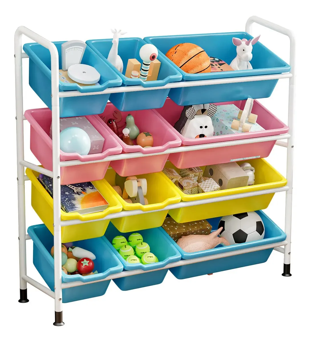 Prateleira Yoqiren para brinquedos, caixas coloridas