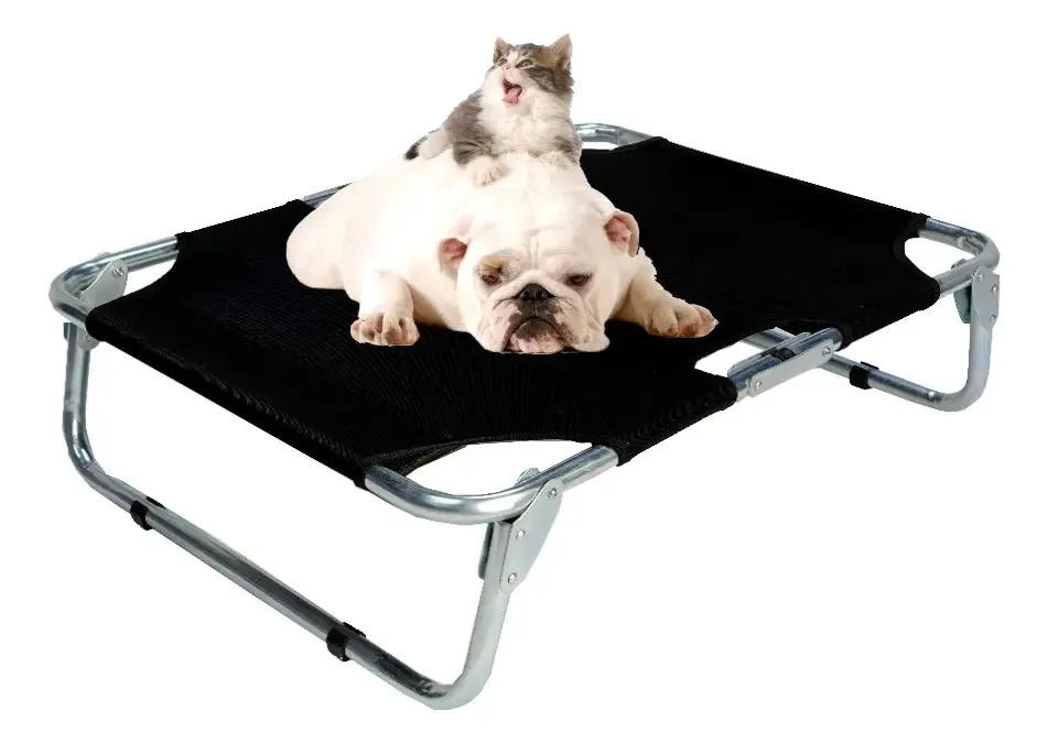 Berço ou cama Pegasus para animais de estimação de raça média (dobrável), cor preta