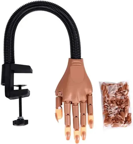 Mão articulada prática para manicure + 100 unhas