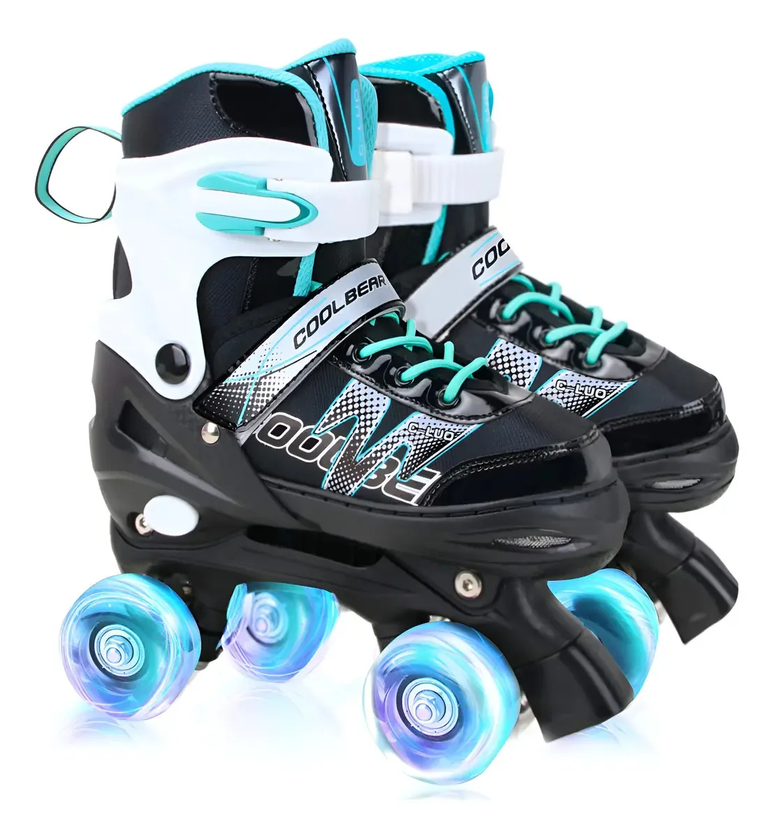 Patins ajustáveis para meninas com 8 rodas brilhantes e seguras