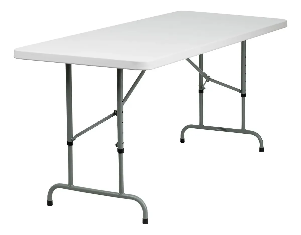 Mesa dobrável moldada, plástico, branca