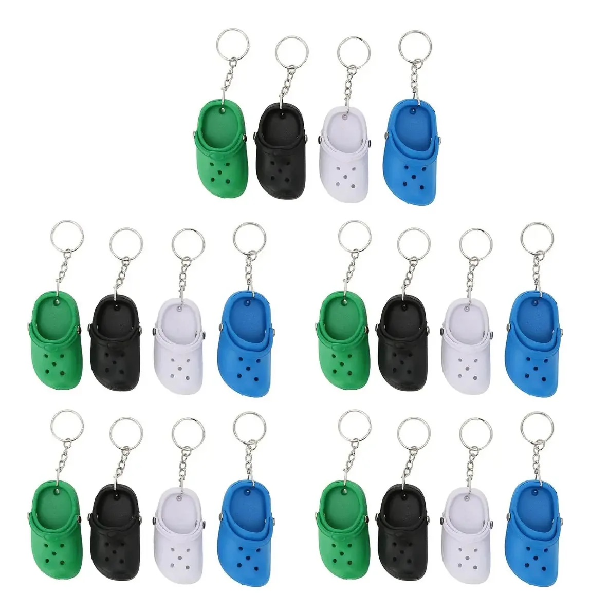 20 peças de chaveiros, mini chinelos de silicone, chaveiros, sapatos pequenos, chaveiros, pingente para lembrancinhas, mochila, bolsa, bagagem, prêmios, brindes, 1,4 x 3,0 polegadas