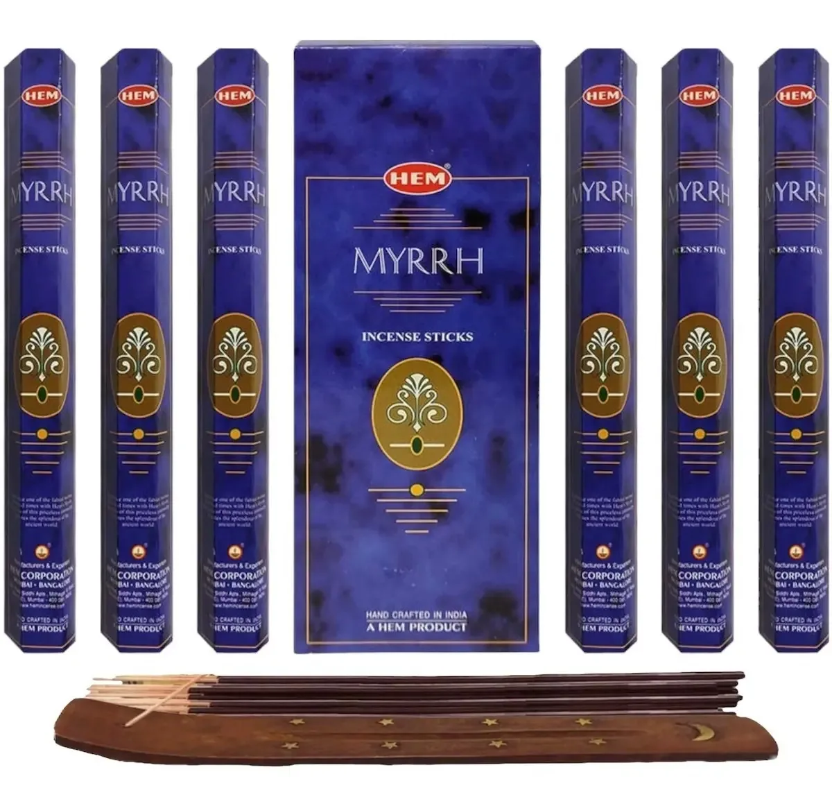 Hem Mayoreo Incense 120 Sticks com porta-incenso Myrrh Fragrance Aromas