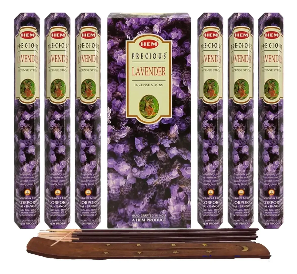 Hem Mayoreo Incense 120 palitos com porta-incenso Aromas de fragrância de lavanda