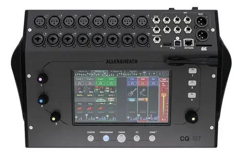 Mesa de Som Digital 18 Canais Allen & Heath CQ-18T com Efeitos e Tela Touch 7"