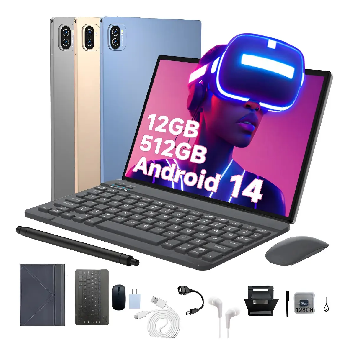 Tablet Pad 10pro 12+ 512gb Android 14 10.1'' Com Chamadas Cor Preto