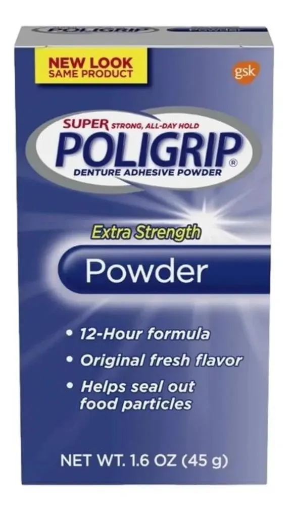 Poligrip Pó Adesivo Para Próteses Extra Fortes - 45 Gramas