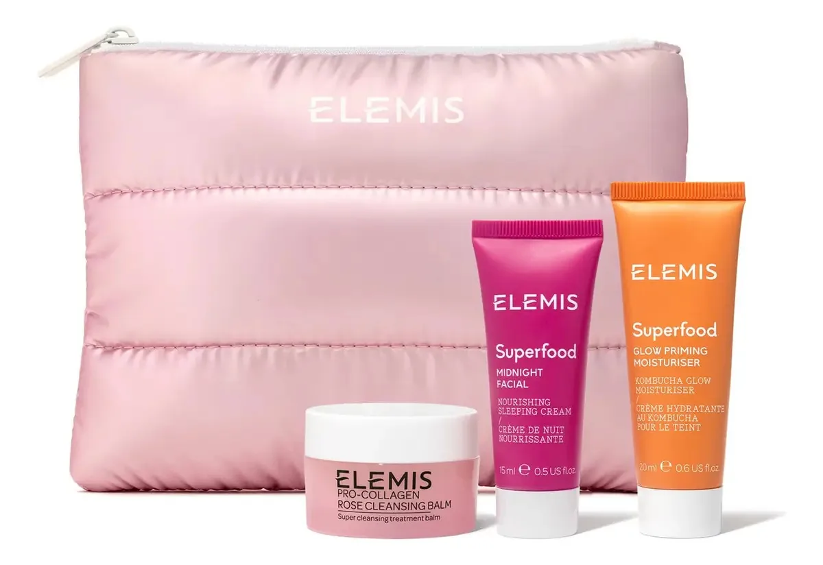Kit de Cuidados com a Pele Elemis Way To Glow com Bálsamo Lim
