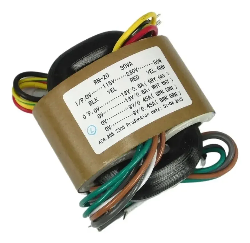 1 transformador de núcleo R de áudio 30W 18Vx2+9v X2 para pré-amplificador