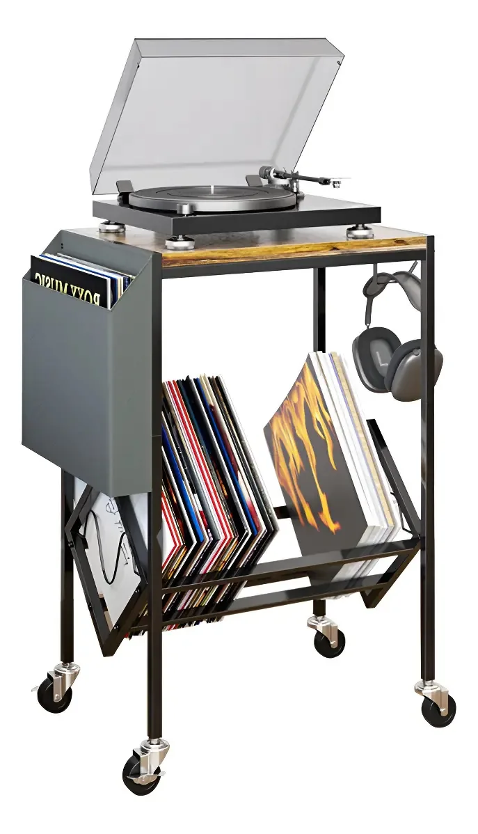 Bandeja de armazenamento de vinil Adget para DJ Black