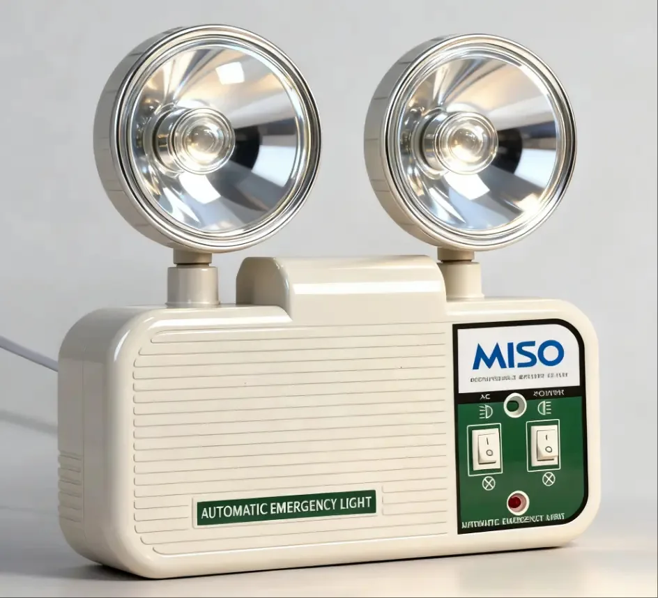 Conjunto de luzes de emergência: 2 holofotes recarregáveis, luz branca automática
