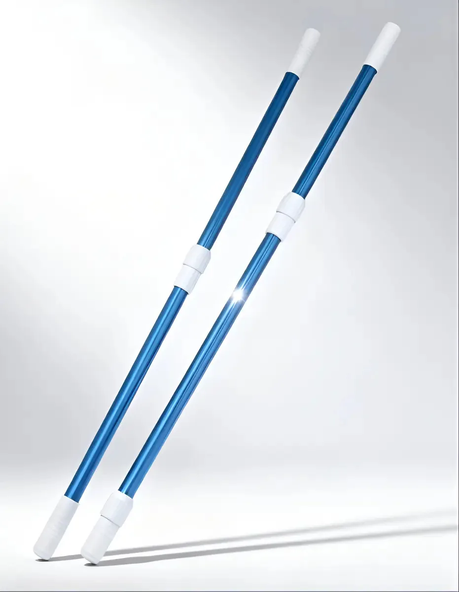 Alça extensível para limpeza de piscinas, poste azul pesado