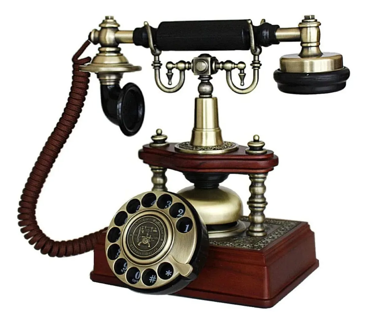 Telefone fixo retrô europeu antigo Frplowcg, telefone de mesa com mostrador giratório, telefone com fio para casa e decoração, telefones fixos