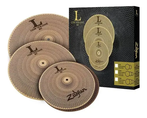 Pacote de pratos de baixo volume Zildjian Lv468 L80 Conjunto de pratos de prato dourado
