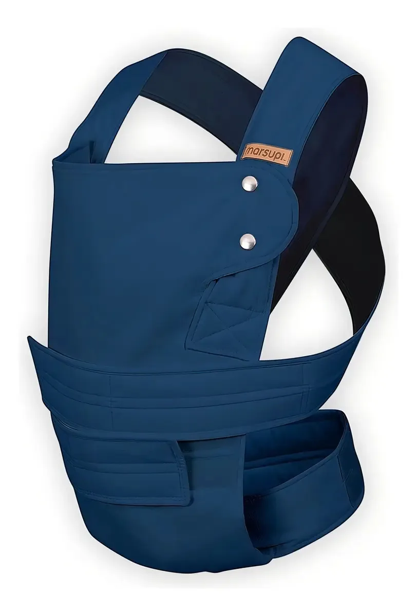 Mochila ergonômica azul para transporte de bebês Marsupi
