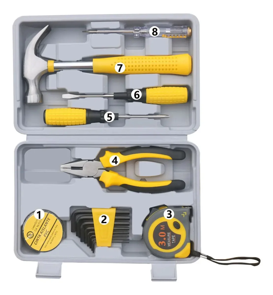 Conjunto de ferramentas de 8 peças