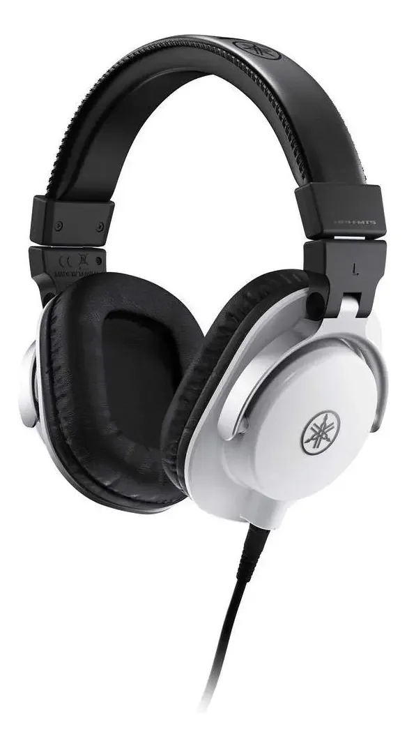 Fones de ouvido com monitor branco Yamaha HPH-Mt5 (hph-mt5w)
