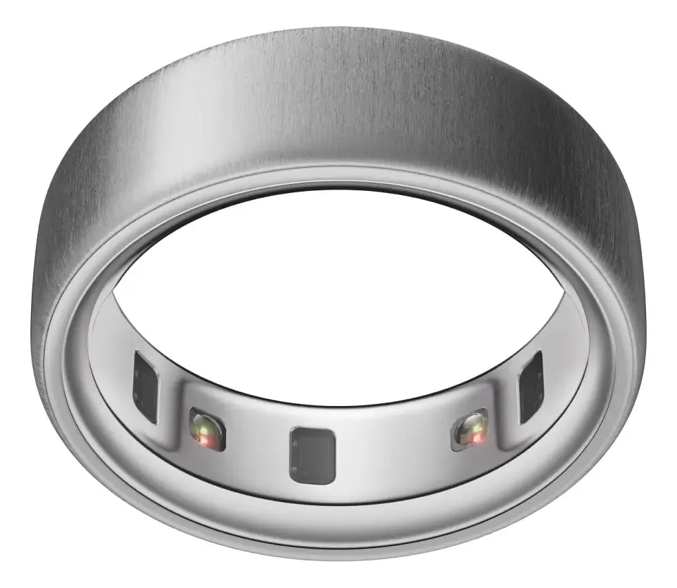 Oura Anel 4 - Prata Escovada - Tamanho 10 - Anel Inteligente - Tamanho Primeiro com Kit de Tamanhos Rastreamento de Sono Portátil - Frequência Cardíaca - Monitor de Fitness - Até 8 Dias de