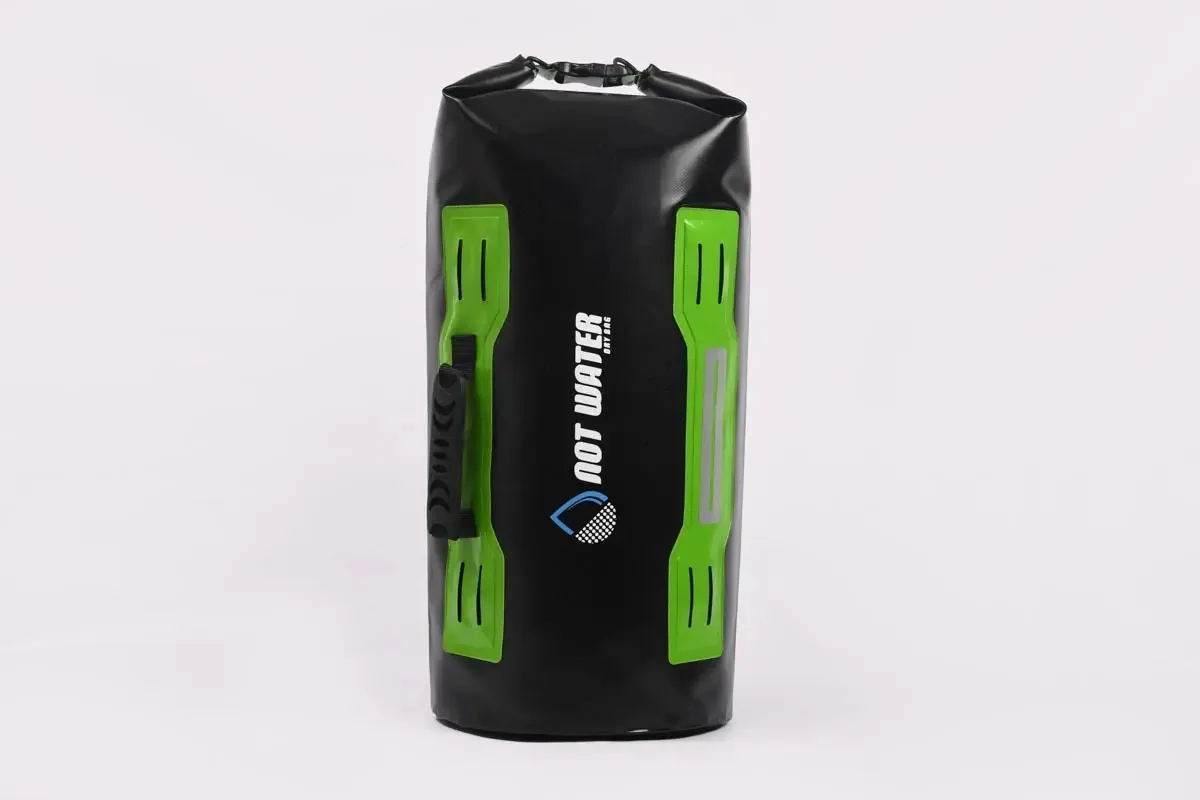 Saco impermeável de 30 litros Saddlebag, modelo tubular, verde