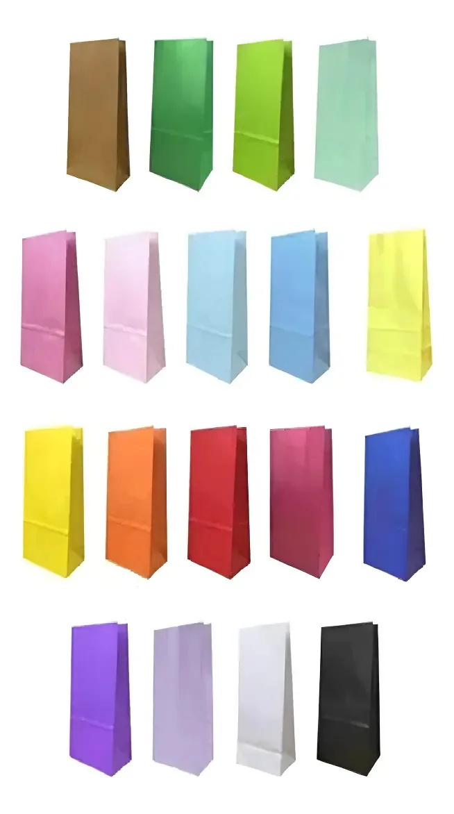 Sacos de papel sem alças com fole X10 - cores marrons