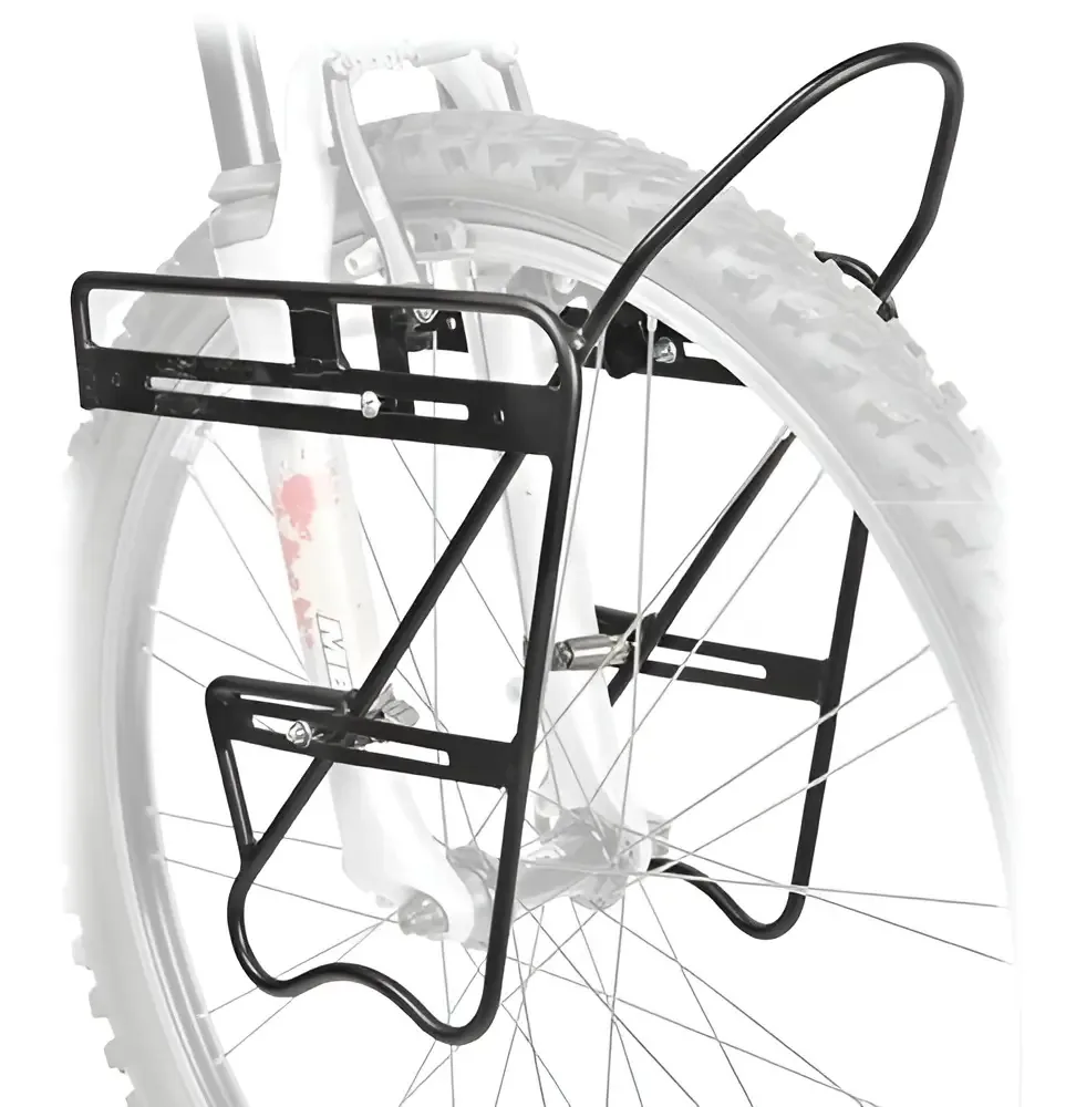 Bagageiro Dianteiro Bike Alumínio Preto Zéfal Raider para Alforges 18kg