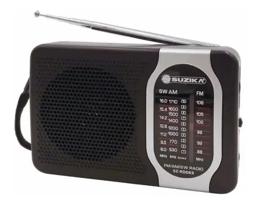 Rádio portátil Am Fm Fm portátil Suzika D066 Aux de 4 bandas