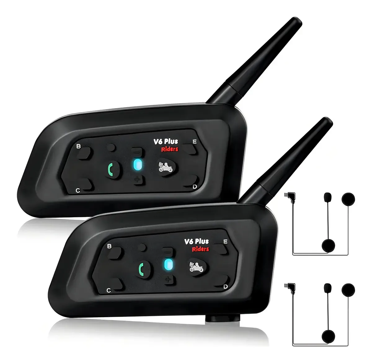2 Intercomunicador V6 Pro 1200 Capacete Moto Bluetooth