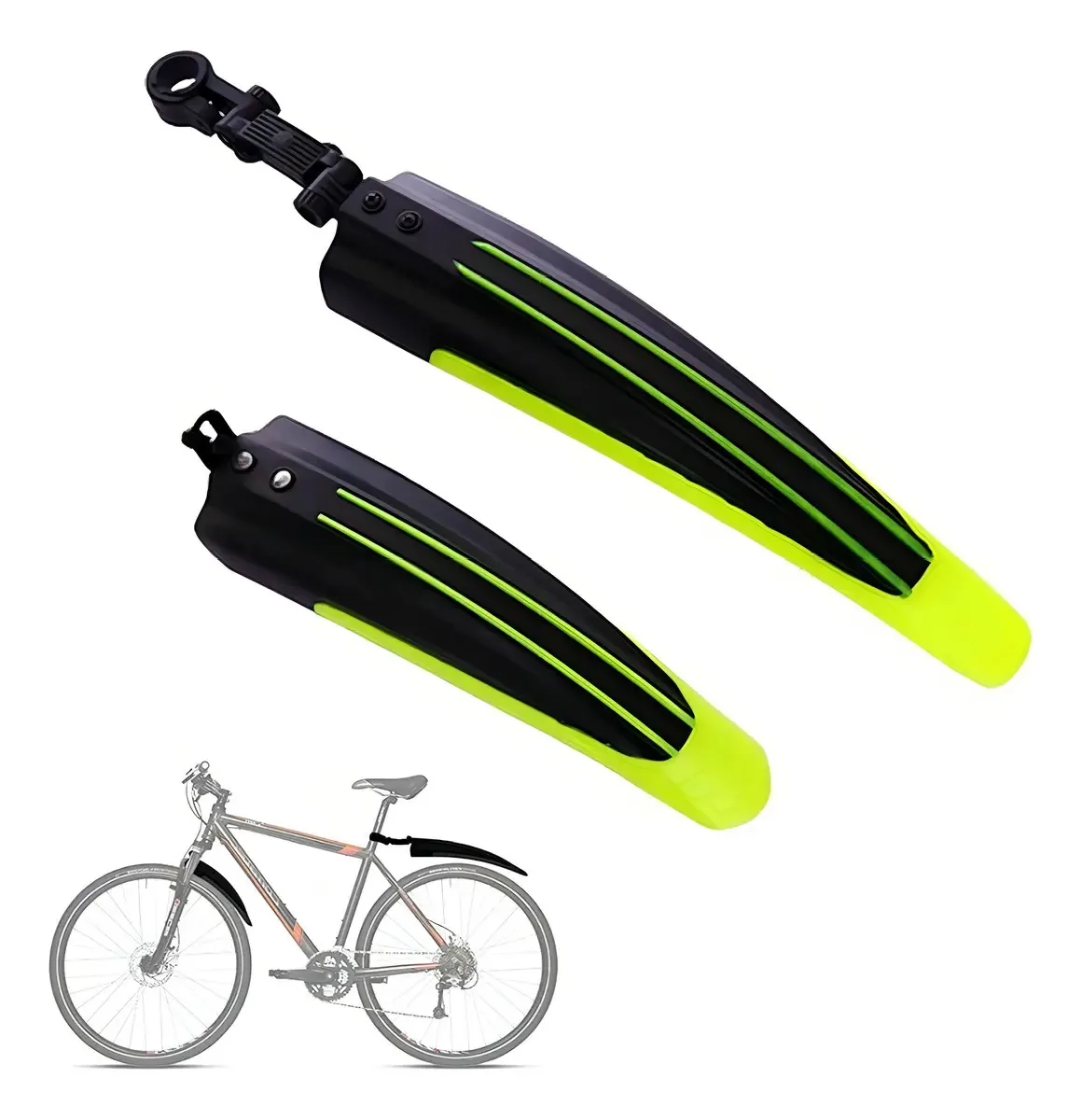 Painéis de bicicleta universais amarelos traseiros e dianteiros