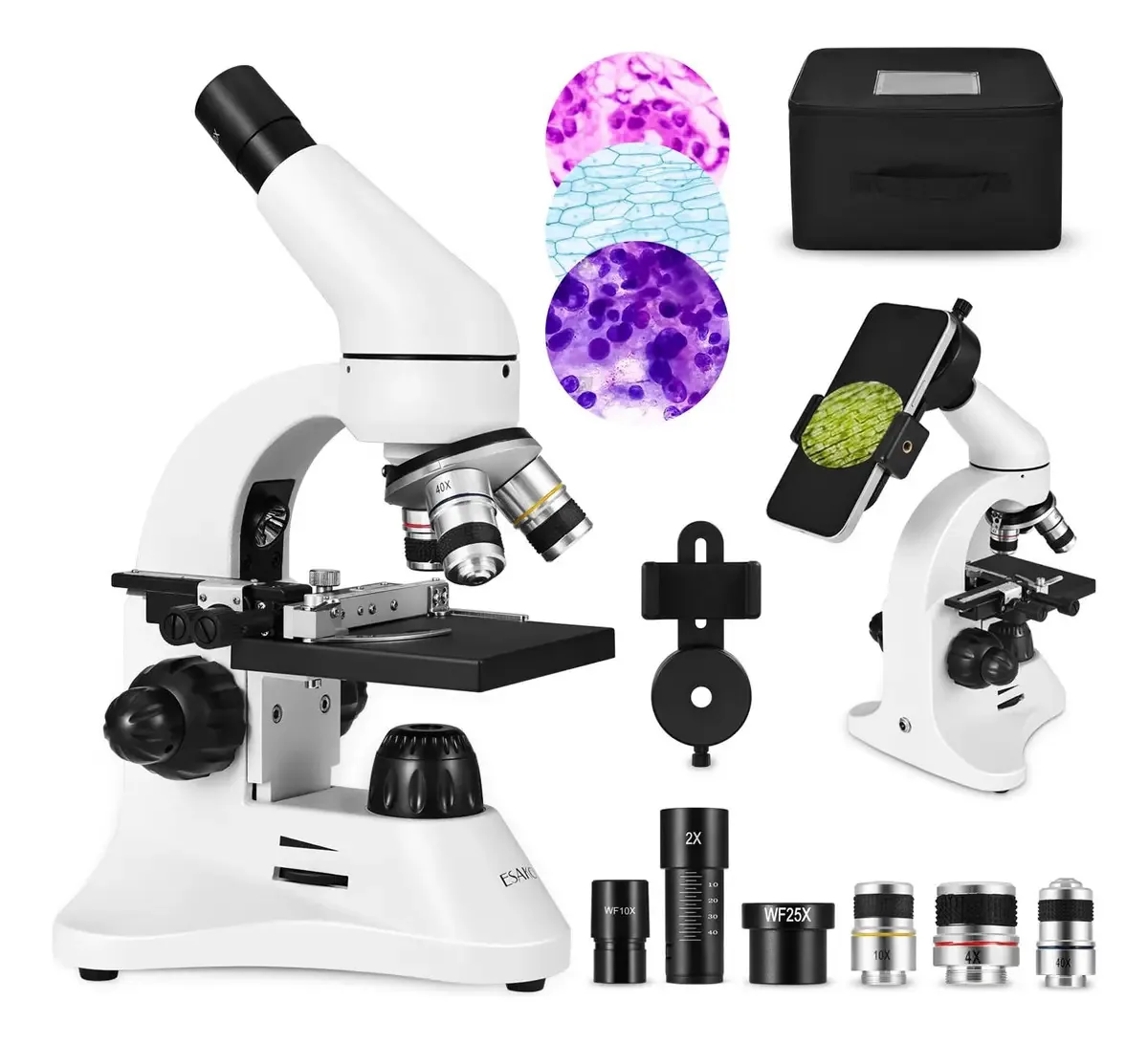 Microscópio Esako 40-2000x para crianças e estudantes