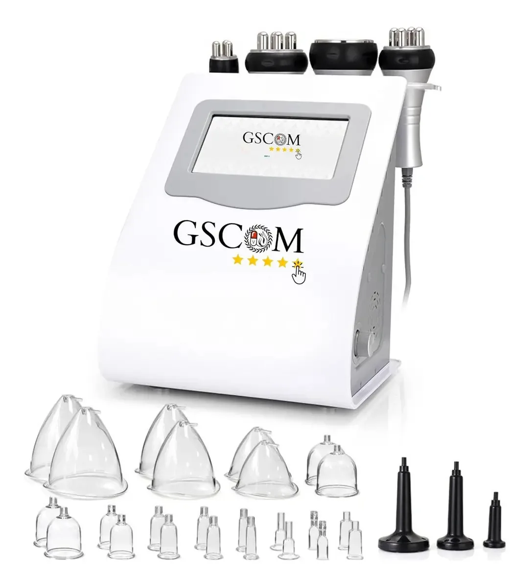 Equipamento multifuncional inteligente de radiofrequência 6 em 1 com cavitação avançada de 2.0 a 40k, ventosas para nádegas, seios, corpo, rosto e terapia a vácuo. Massagem linfática