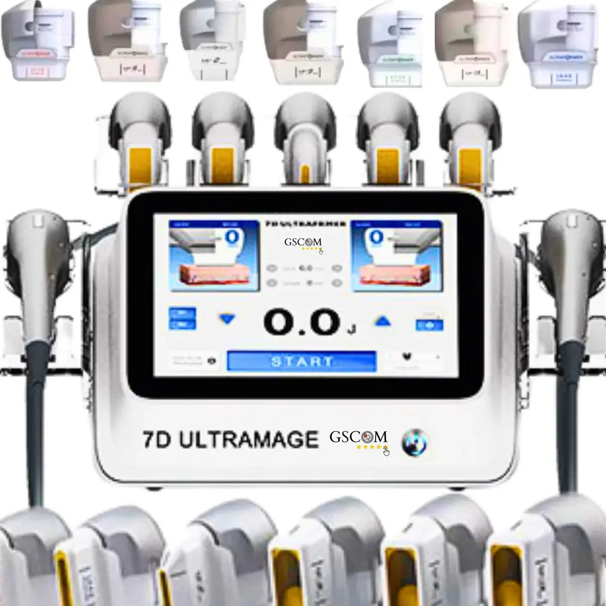 Tratamento facial e corporal profissional de alta frequência Hi-fu 7d para rejuvenescimento da pele, estimulação do colágeno, firmeza, tonificação, modelagem, eliminação da celulite, queixo duplo,...