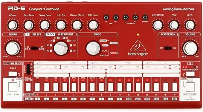 Behringer Rd-6 Máquina de Tambor Analógica, Cor Vermelha