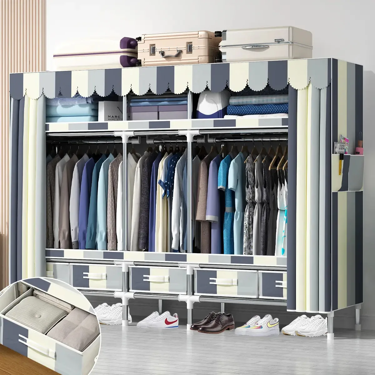 Armário Armable, armário, armário, organizador de roupas, 20,5 cm, cor cinza