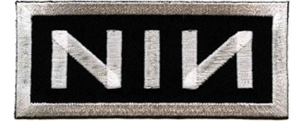 Aplicação Nin Logo White On Black Patch