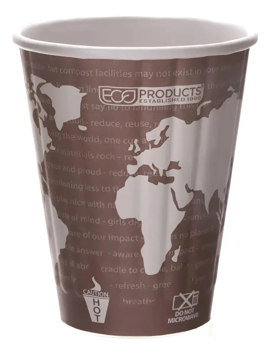 Copos de café descartáveis compostáveis isolados da Eco Products