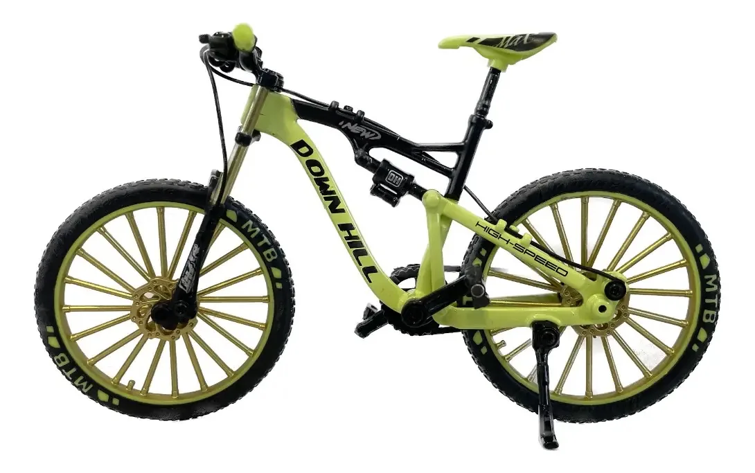 Escala de bicicleta: modelo colecionável MTB em escala 1:10, cor amarela