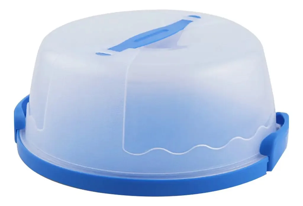 Porta-bolos Redondo Portátil 25 Cm Cúpula Azul