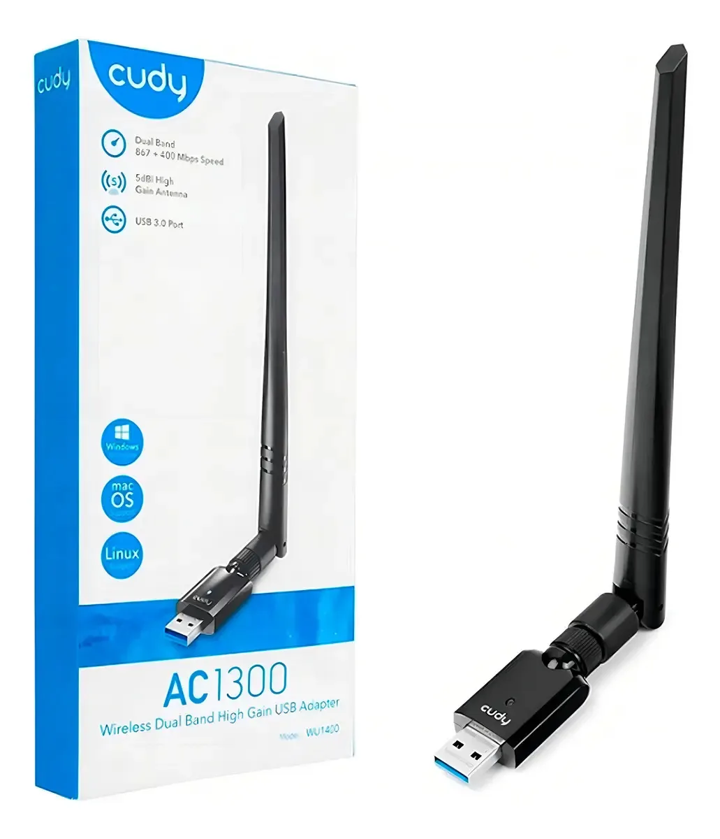 Placa de rede Cudy Wu1400 Wlan Usb 867MB/s Adaptador Usb
