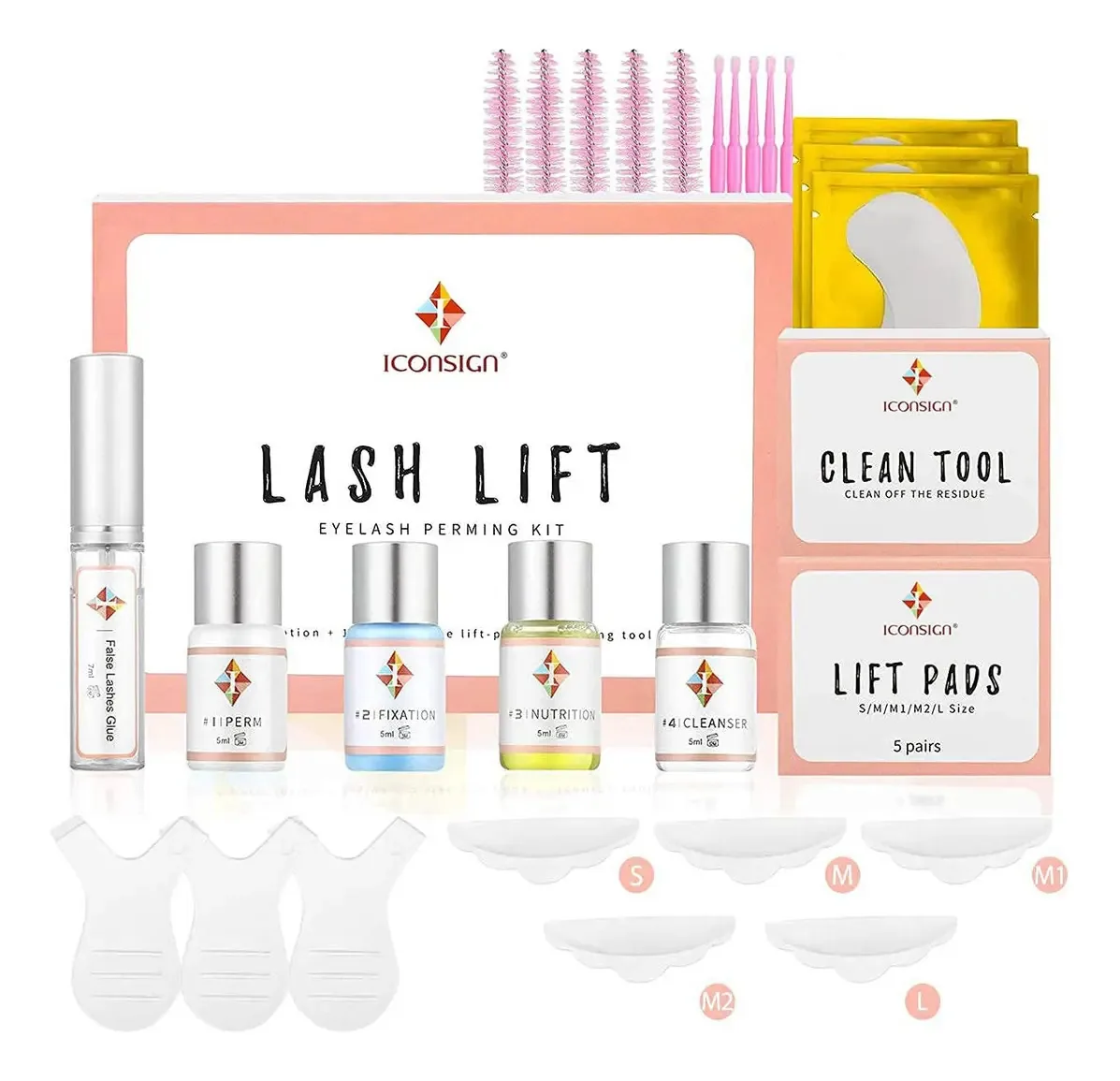 Kit de elevação de cílios Ecofan, kit D Perm