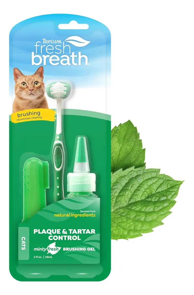 Kit de higiene bucal Tropiclean Fresh Breath para gatos | J
